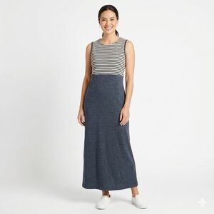 Mountain Lake Casuals Petite Striped Color Block Sleeveless Maxi Dress Size PL